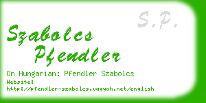 szabolcs pfendler business card